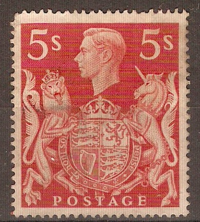 Great Britain 1939 5s Red. SG477.